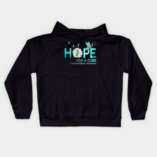 Hope For A Cure  Butterfly Flower Cervical cancer Kids Hoodie